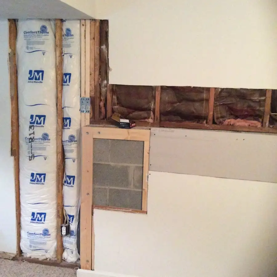 Wall insulation replacement during Basement Flood Cleanup in Summit